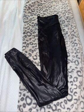 SPANX Black Shiny High-Waist Jeggings